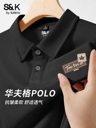 Baleno/Baleno S & K Series polo Men's Short-Sleeved Summer Waffle Shirt Men's Half-Sleeved t-Shirt L