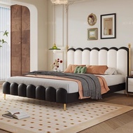 A28 Piano Key Soft Cover Bed Genuine Leather Bed 167cm Bed with Drawer Bed Storage Bed Extra Large 2