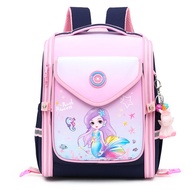 Fresh Cute Gradient Color Girl Trolley School Bag Student Backpack Detachable Waterproof Cartoon Bag
