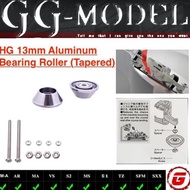 REP TAMIYA 95497 hg 13MM TAPERED ALUMINUM ROLLERS RINGLESS GRAY