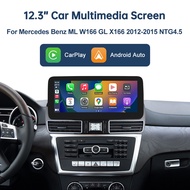 12.3 inch Head Unit Touch Screen for Mercedes-Benz ML GL W166 X166 2012-2015 NTG4.5 Wireless CarPlay