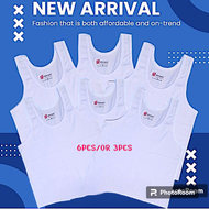 6pcs Kentucky Plain White Sando for KIDS Inner Sando Uniform age 0-13years old