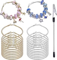 Exway 20 Pcs Snake Charm Bracelet Chain 7.0 Inch Include 10 Pcs Gold Chain and 10 Pcs Sliver Chain B
