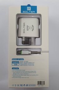 100% Original Golter GT-H202 2.4A Dual Port Fast Charging 3 pin Plug for smartphone Warranty 6 Mont