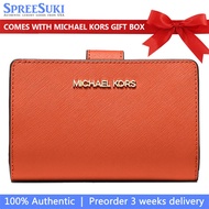 Michael Kors Wallet In Gift Box Medium Wallet Jet Set Travel Zip Coin Wallet Red Clay # 35F7GTVF2L