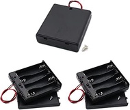 4 AA Battery Holder with ON/Off Switch Wire Leads and Screw Cap Case Back Cover Spring Clip Storage 