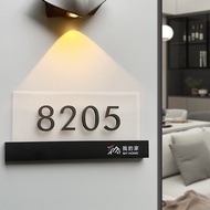 Customizable logoDoor Unit Numbe 3D horizontal house number plate with light new unit number house