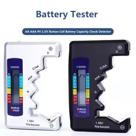 Digital Battery Tester LCD Display C D N AA AAA 9V 1.5V Button Cell Battery Capacity Check Detector 