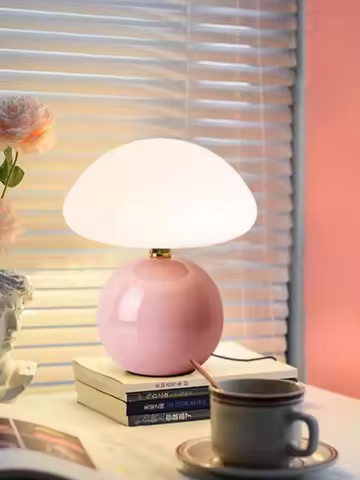 Led Table Lamp for Bedroom Lamp Bedside Table White/Pink/Red/Beige/Orange Stromatolite Moon Desk Moo