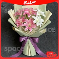3 Heads 3D Printed Lily Wedding Aisle Runner Flower Stand Hotel Background Decor