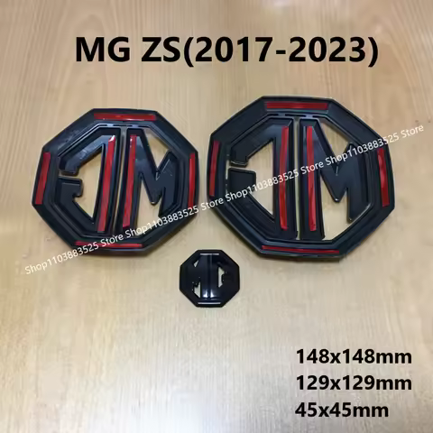 3PCS Shell for MG ZS 2017-2023 Mgzs Center Logo Front Emblem Rear Trunk Badge Emblem Sticker Steerin