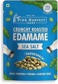Pink Harvest Farms Crunchy Roasted Edamame - | Vegan | Gluten Free | High Protein (Pack of 1, Sea Sa