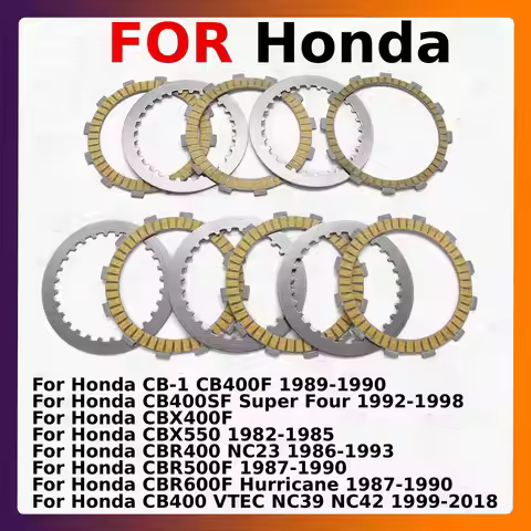 MOTOR Clutch Friction Disc Plate Kit For Honda CB400F CB400SF Super Four CBX400F CBX550 CBR400 CBR50