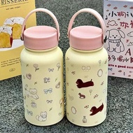 900ML Thermos Bottle Handheld Vacuum Tumbler Cartoon Printed Wide Mouth Vacuum Cup Stainless Steel T