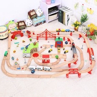 Wooden Train Track Set Dinosaur Wildlife Scene Compatible with Wooden Thomas Train Toys
