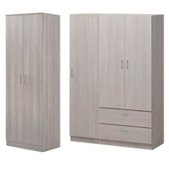 Furniture Living 1 / 2 / 3 Doors Wardrobe with/without Drawers / Open Door Wardrobe (Whitewash/Walnut) Free Installation