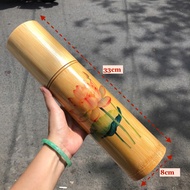 Ống đựng nhang bằng tre - Ống tre cắm nhang đẹp có khắc/in hoa sen nhiều mẫu nhiều kích thước