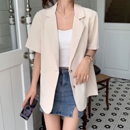 Korean Blazer Women Casual Outerwear chill short sleeves