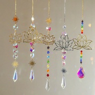 1Pc Lotus Window Crystal Suncatcher Stained Glass Hanging Car Charm Opal Crystal Ball Sun Catchers I