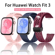 Huawei Watch Fit 3 Magnetic Buckle Silicone Breathable Strap For Huawei Watch Fit3 Smart Watch Replacement Wristband Fit3 Sport Straps