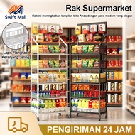 Swift Mall Multipurpose Iron Rack Multi-Layer Rack with Wheels Snack Rack Kitchen Storage Rack Super