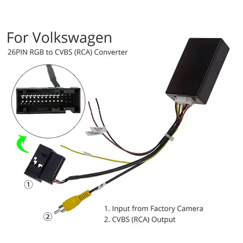 12V Backup Camera Converter for Volkswagen RCD510 RNS510 RNS315 RGB To AV Parking Camera Decoder Rev