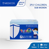 MEDICOS 3ply Junior Sub Micron Surgical Mask (Assorted Color)- 1 Box