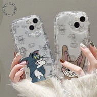 CLEAR CASE CASING MELTING CAT AND MOUSE ANIMATION FOR OPPO A60 A72 A74 A76 A78 A79 A95 F11 RENO 4 4F