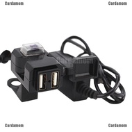 2-port USB 12V motorcycle charger with switch and mount