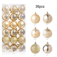 24/36pcs 3cm Christmas Tree Decor Ball Bauble Gold Silver Plastic Hanging Ball Ornaments Decorations