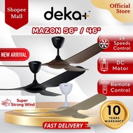 DEKA+ MAZON 46'' 56'' 3 Blades 24 Speeds + Reverse with Remote Control DC Motor Matt Black / White /