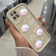 Case For Realme 8i Narzo 50 Three-Color Cloud Phone Silicone Shockproof