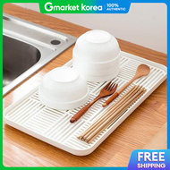 Small Gray Kitchen Dish Drying Rack with Cup Drainage