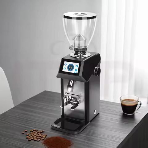 Espresso Grinder Touchscreen 74mm Burr Coffee Grinder With 1kg Large Bean Container Titanium Burr 11