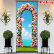 1pc, 2d flat printing Banner 70.9x 35.4in party banner Wedding Floral Arch(1) Fabric,Without Electri