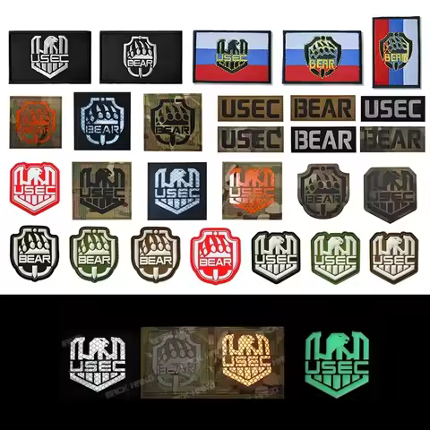 PVC Russia Flag Patches Russia Escape from Tarkov USEC BEAR Vest Uniforms badges Infrared Reflective