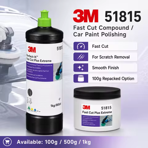 3M 51815 Fast Cut Plus Extreme Polishing Compound High Cut Scratch Remover for Car Paint Refinishing