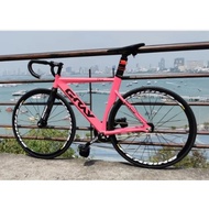 ✥Grey Track Bike Fixie Bicycle Aluminum Alloy Frame OTA 48T Crankset 700C Single Speed Carbon Fork F
