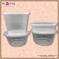 ***READY STOCK* Round Container with Lid - ABBA ware Disposable Plastic Food Box ( 250 300 500 ± ) A