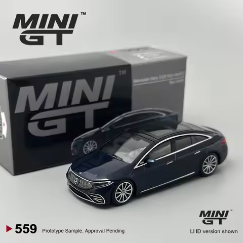 MINIGT 1:64 Mercedes-Benz EQS 580 4MATIC Nautical Blue Metallic car Model 559