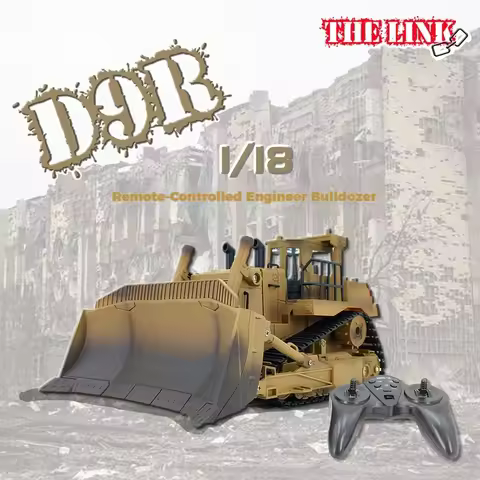 Delin D9R Remote Controlled Military Bulldozer 1：18 Scale Crawler Construction Engineering Vehicle M
