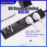 Ready stock📢 ANTI- STATIC ( BKL-01 ) POWER SOCKET 250V 10A ( MAX ) ✔4 USB IDENTIFY AUTOMATICLY ✔3 PO