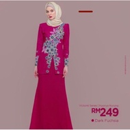 Preloved leeyanarahman victoire nyonya kebaya fuschia dark pink xxl lrc lr