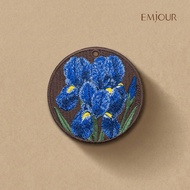 EMJOUR Double-Sided Embroidered Charm-Iris | Flower Language Plant Flower Souvenir Gift Key Ring Bag