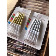 LILIN Threaded Candles HBD Candle/s birthday Cake Candle/s birthday Candle/s birthday Candle/s gold 