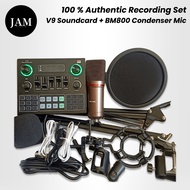 Premium Quality v9 Live Sound Card w/ Bm800 Condenser Microphone Set 2025 model Recording Streaming