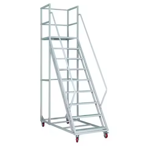 Detachable Mobile Platform Non-slip Warehouse Ladder for Home Use/ Mobile Retrieval/supermarket Whee