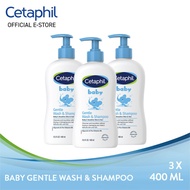 Cetaphil Baby Wash & Shampoo For Hair & Body For Baby Delicate Skin (400ML x 3)