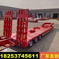 ST/💥Supply 13M Low Bed Semi Trailer Hydraulic Ladder Low-Bed Heavy-Duty Large Equipment Transport Vehicle K6TB
