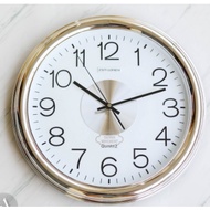 MESIN Large Wall Clock Esti Loren CR T2136 39cm Full Chrome Taiwan Machine seiko Quality Durable And Elegant Neat 2136